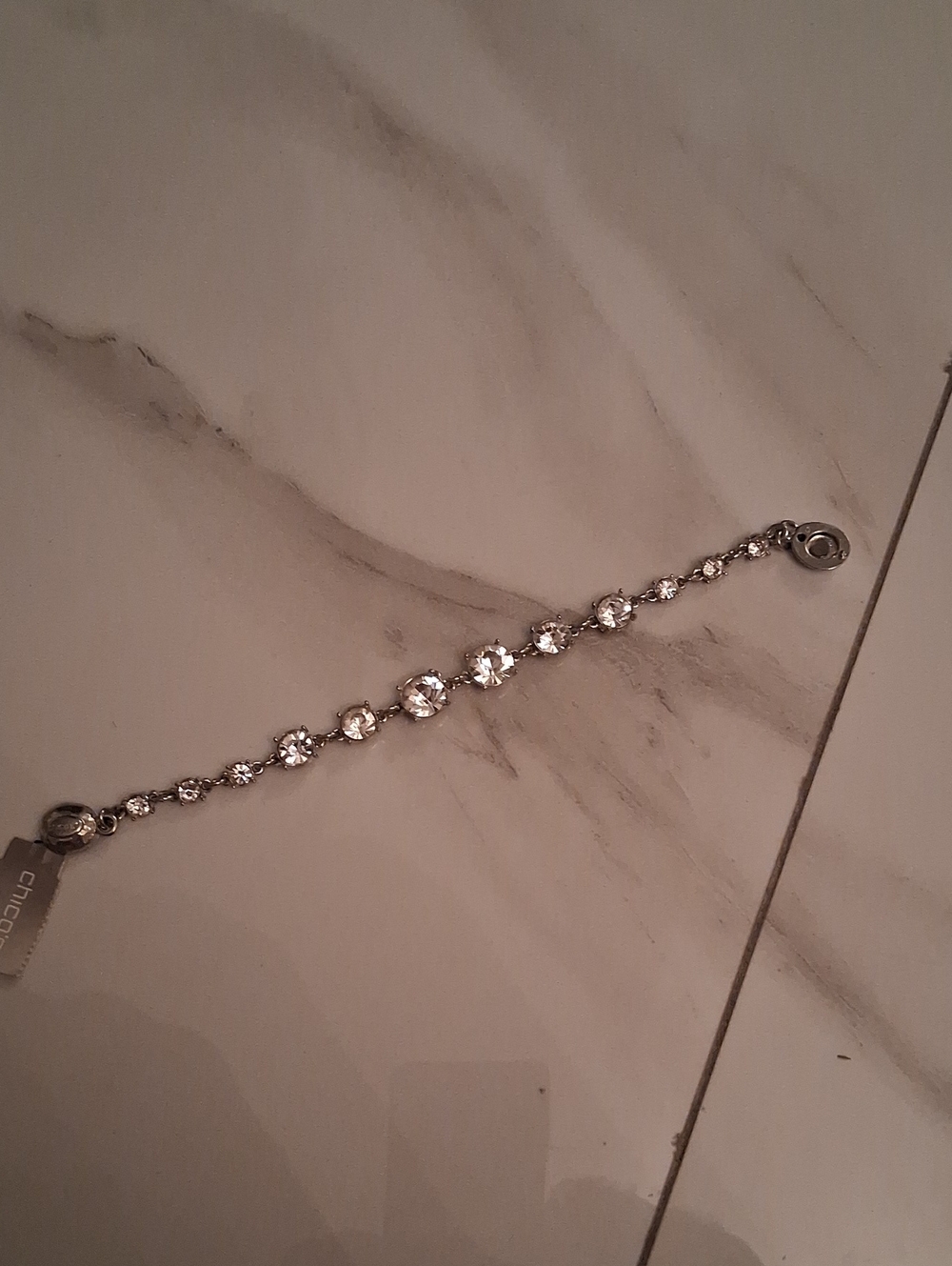 Clear Crystal Tennis Bracelet - Silver Finish